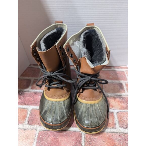 SOREL 1964 Premium Leather WATERPROOF Insulated Snow Boots Mens US Sz 8 TAN - Picture 2 of 15